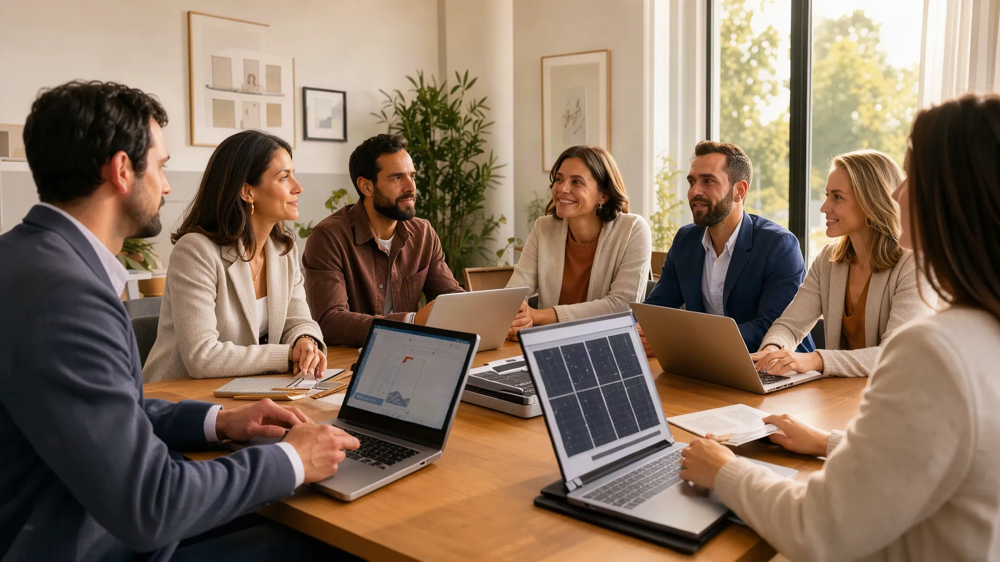 L'équipe d'Eurosolar Italia en réunion dans son bureau romain