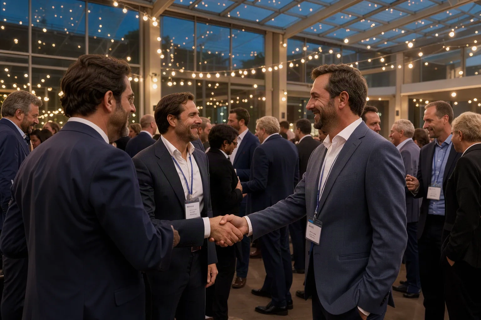 Rencontre professionnelle lors d'un événement de networking
